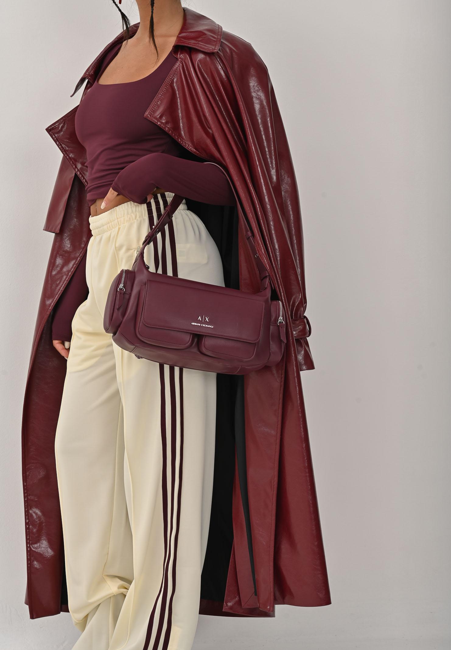 ARMANI EXCHANGE Borsa a spalla bordeaux da donna stile cargo XW000404AF12589 UA343 ARMANI EXCHANGE 