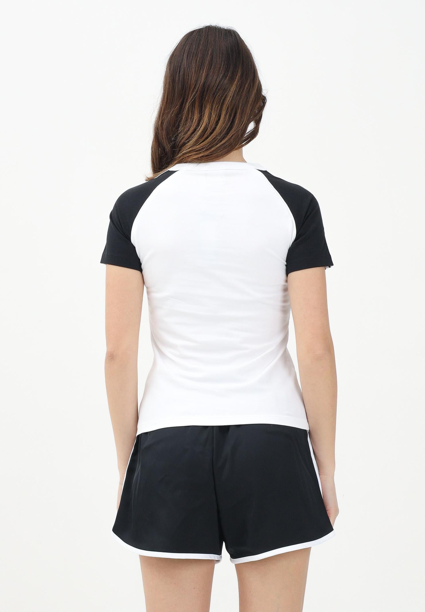 ADIDAS ORIGINALS T-shirt a manica corta adicolor 3-Stripes Raglan Slim bianca e nera da donna JD0834  ADIDAS ORIGINALS 