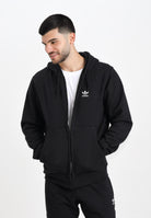 ADIDAS ORIGINALS Felpa con zip Trefoil Essentials nera da uomo IW5791  ADIDAS ORIGINALS 
