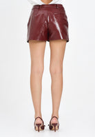 SIMONA CORSELLINI Shorts in ecopelle lucida color bordeaux da donna A25CPSH00101-C00025 V0752 SIMONA CORSELLINI 