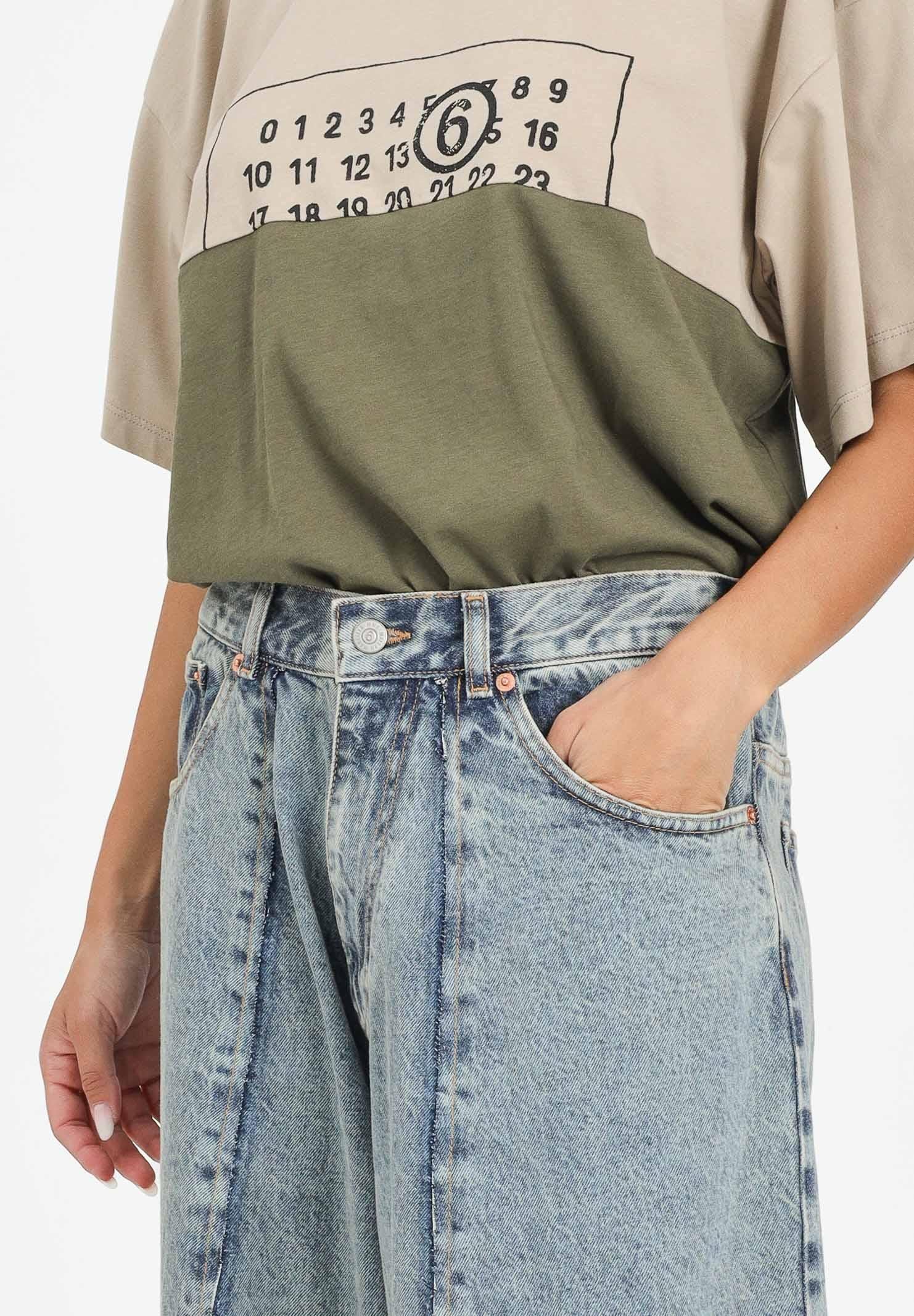 MAISON MARGIELA Jeans in denim chiaro per donna, ragazzi e bambini con cuciture ergonomiche effetto palloncino M60748MM06C M601 MAISON MARGIELA 