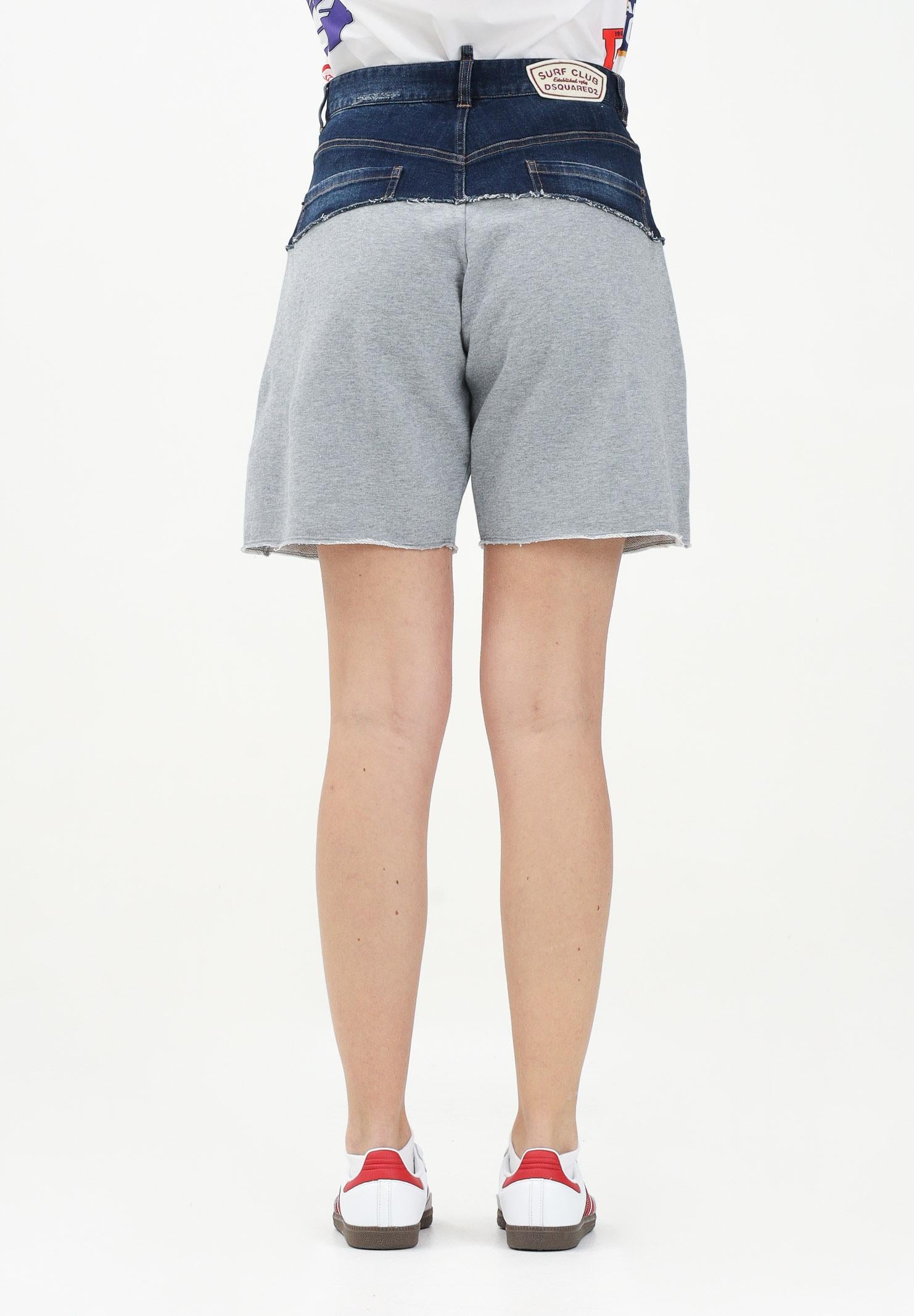 Bermuda in pile grigio e in denim per donna, ragazzi e bambini DQ2769D0ACI DQ937 DSQUARED2 