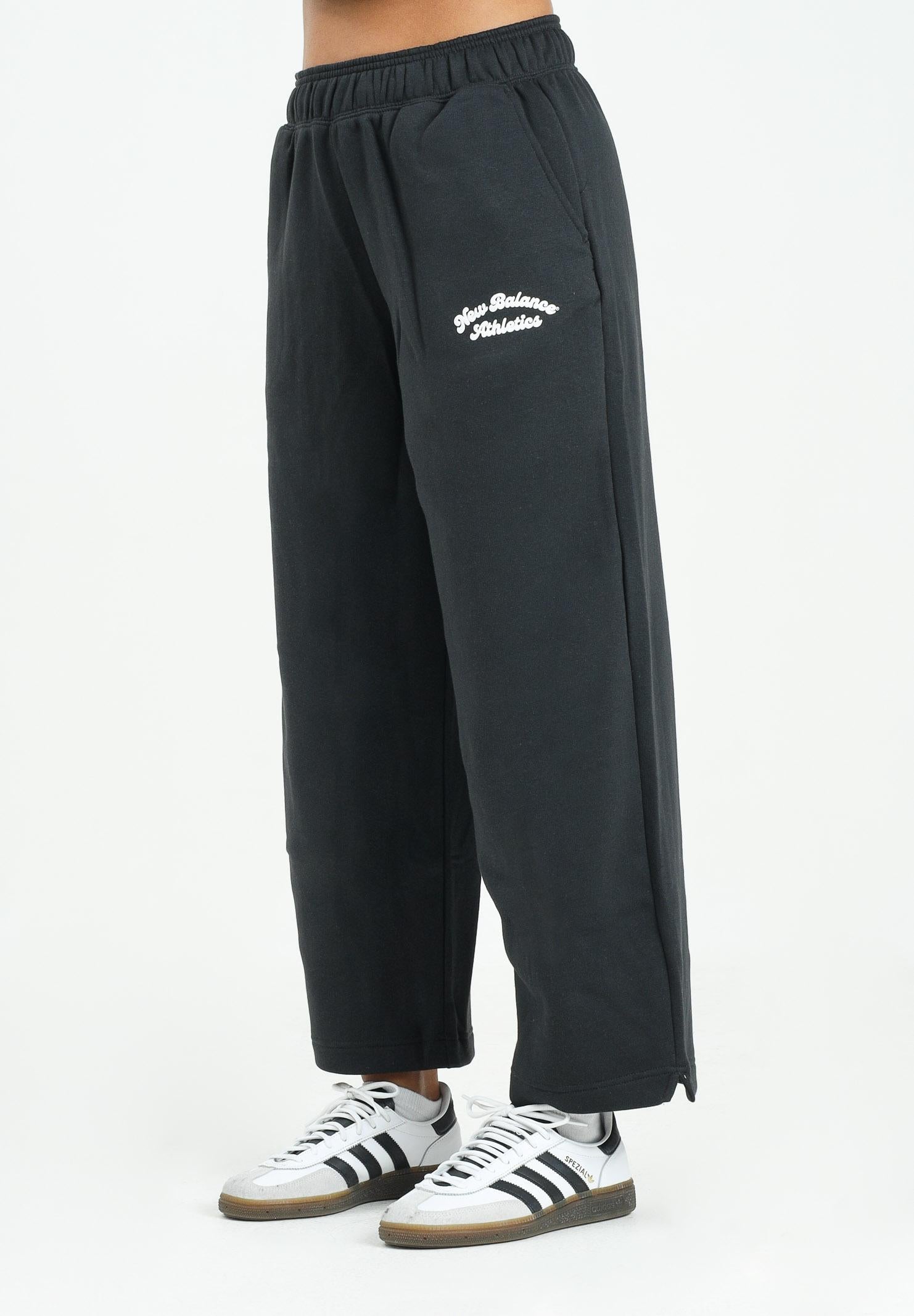 NEW BALANCE Pantalone sportivo Linear Heritage Fleece Barrel nero da donna WP53500BK  NEW BALANCE 