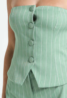 SANTAS Top BROWNIE verde menta da donna con motivo gessato PV2504 VERDE SANTAS 