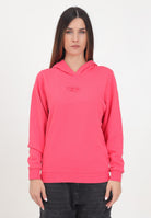 Felpa con cappuccio rosa per donna e bambina con logo Oval D ricamato J02014KYAX3 K384 DIESEL 