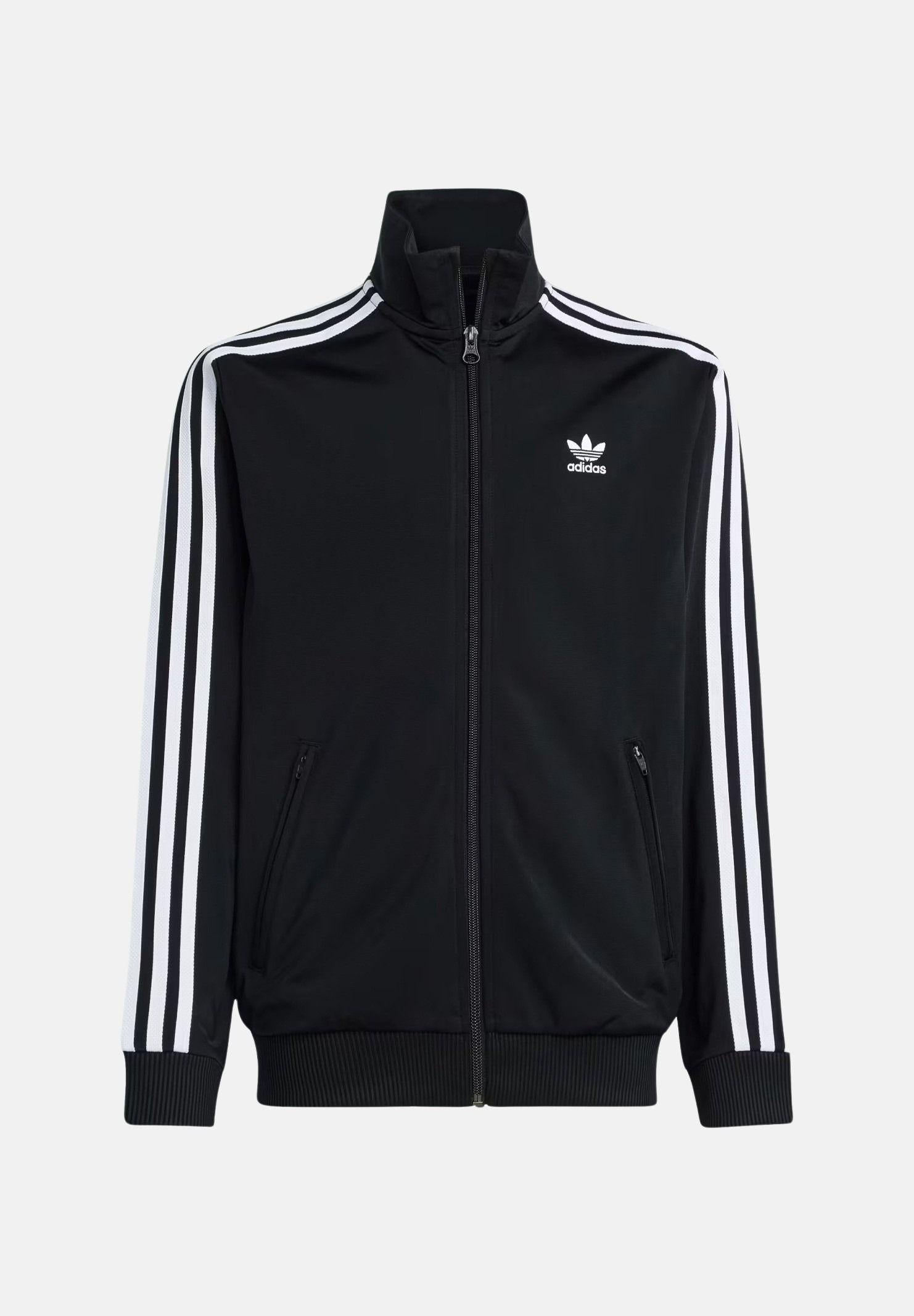 ADIDAS ORIGINALS Felpa con zip FIREBIRD LOOSE nera per bambino e bambina KE0892 . ADIDAS ORIGINALS 