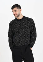 ARMANI EXCHANGE Maglioncino girocollo nero da uomo con logo all-over XM001330AF16916 FC196 ARMANI EXCHANGE 