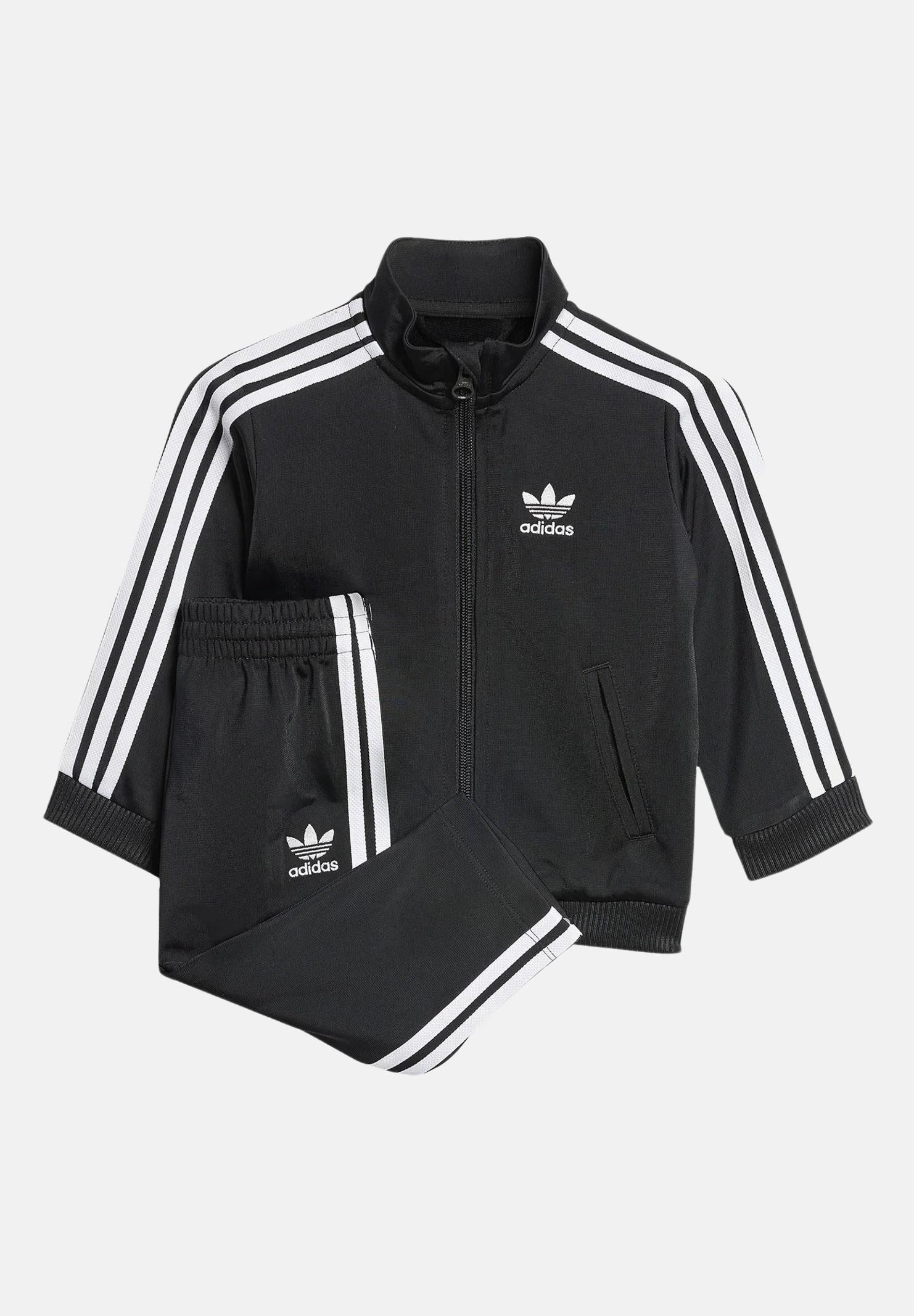 ADIDAS ORIGINALS Tuta Adicolor Firebird Infant nera da neonato IX5203 . ADIDAS ORIGINALS 