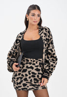 AKEP Cardigan beige da donna dal motivo animalier GBKD11007 V1 AKEP 