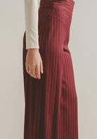 SANTAS Pantalone elegante POUVOIR bordeaux da donna con micro gessatura PV2626 BO SANTAS 