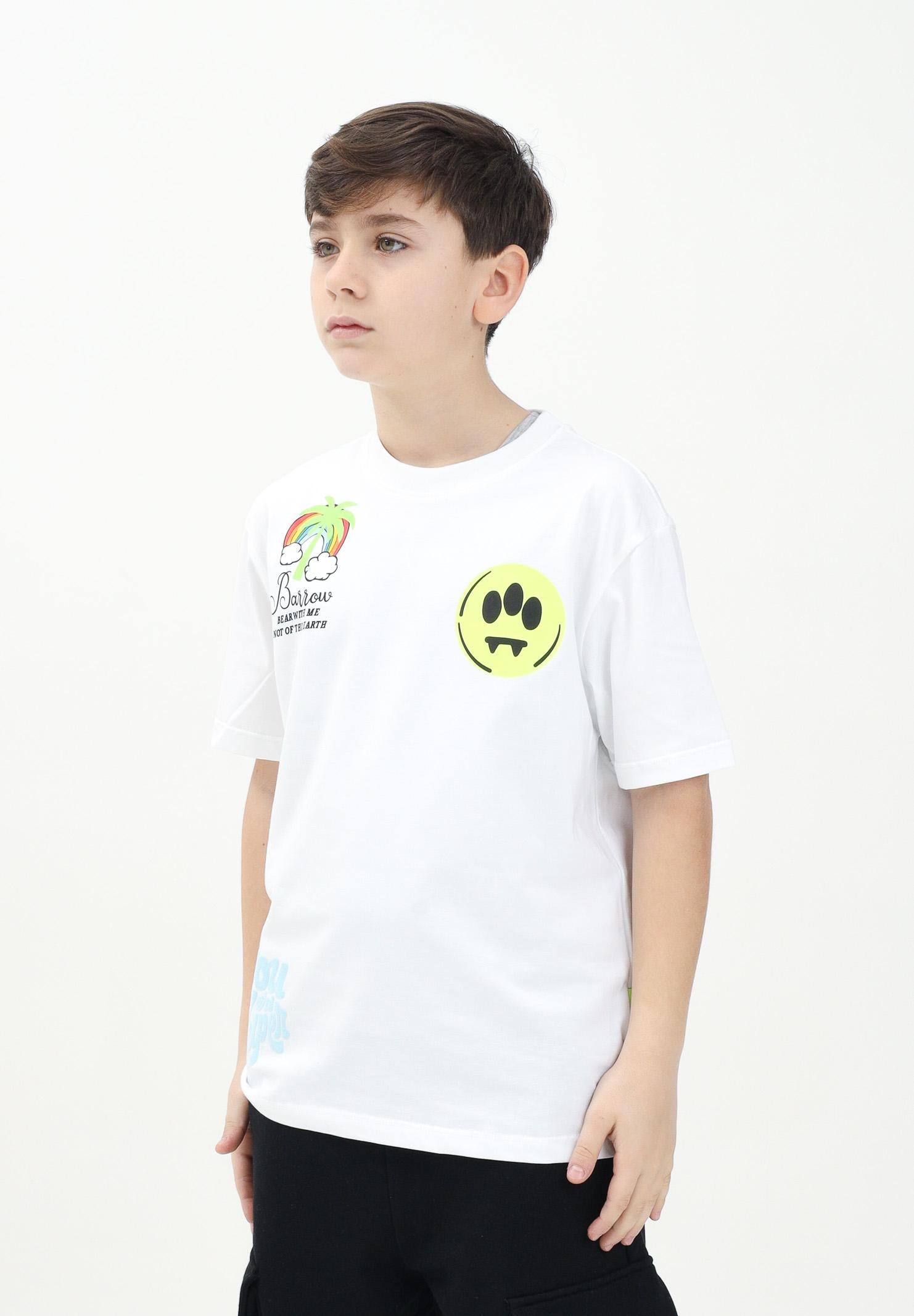 BARROW T-shirt a manica corta bianca per donna, ragazzi e bambini con varie stampe S5BKJUTH023 002 BARROW 