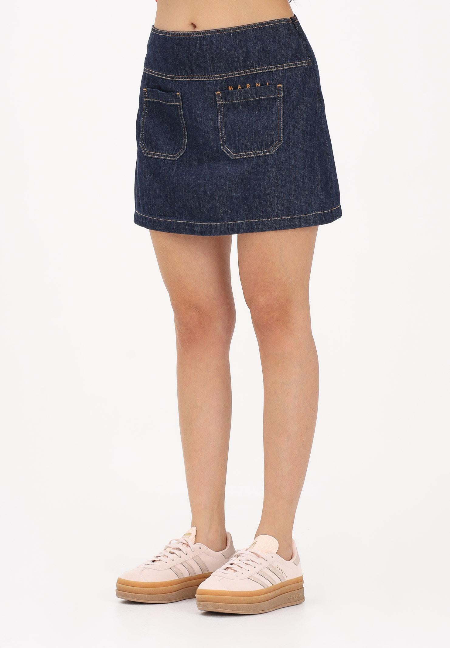 MARNI Gonna corta in denim blu per donna, ragazze e bambine M01754M00WG 0M01 MARNI 