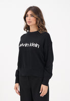 CALVIN KLEIN JEANS Maglioncino girocollo nero da donna con logo LV047C311GUB1  CALVIN KLEIN JEANS 