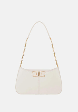ELISABETTA FRANCHI Borsa a spalla avorio da donna con dettaglio logo BS93A61E2 360 ELISABETTA FRANCHI 