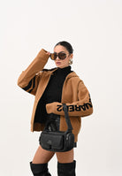 DSQUARED2 Felpa con zip beige per donna, ragazzi e bambini in neoprene floccato DQ3001D0AF8 DQ721 DSQUARED2 