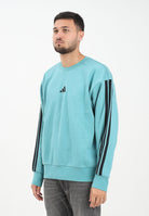 ADIDAS PERFORMANCE Felpa girocollo Essentials 3-Stripes French Terry verde acqua da uomo JX0701  ADIDAS PERFORMANCE 