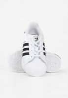 ADIDAS ORIGINALS Sneakers Superstar II Elastic Lace bianche e nere da neonato JH9984  ADIDAS ORIGINALS 