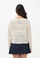 JDY Maglia traforata panna da donna 15287384 EG JDY 