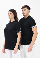 DSQUARED2 T-shirt a manica corta nera per uomo e donna con manica logata D9M3S5930 001 DSQUARED2 
