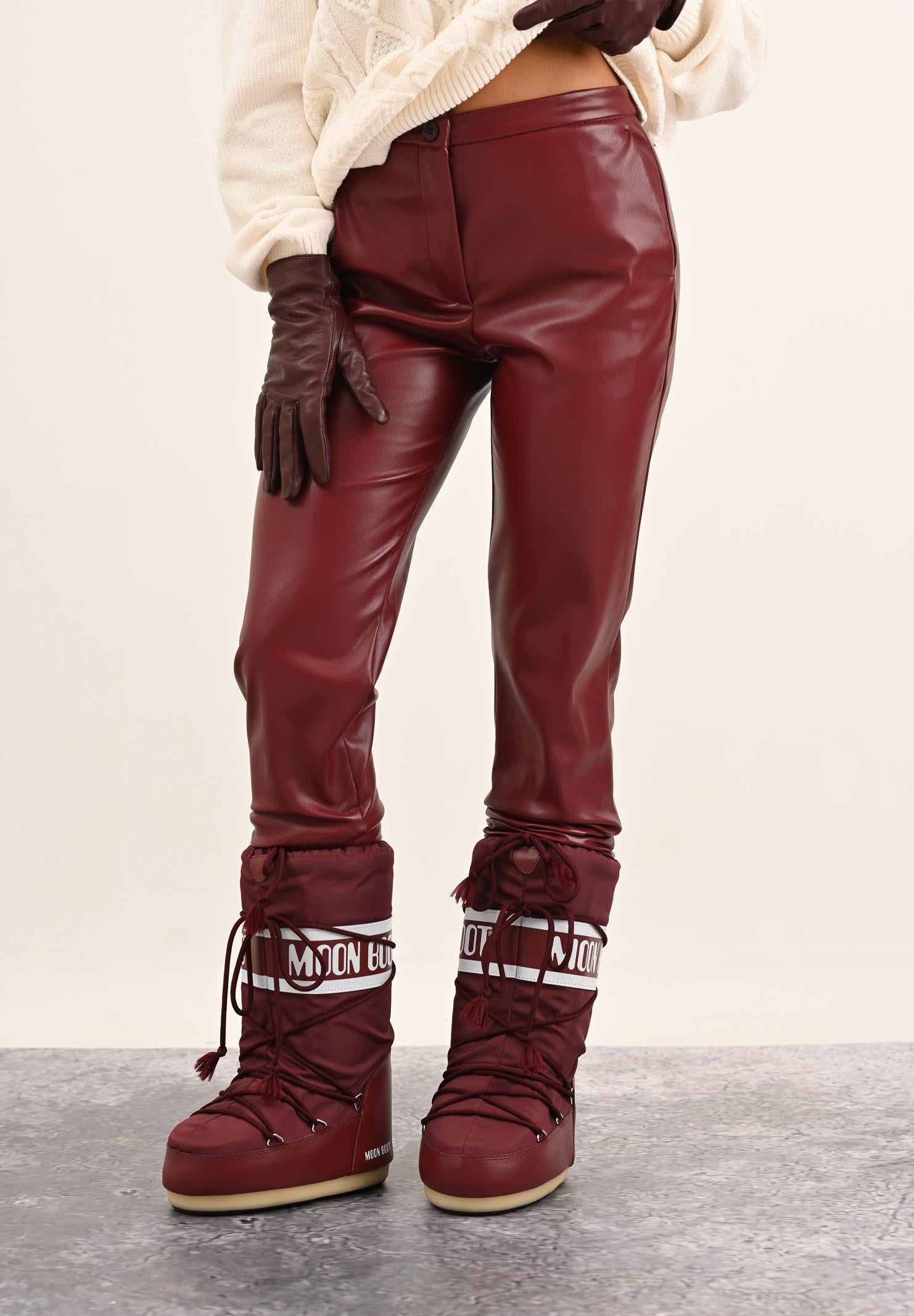 VICOLO Pantalone in ecopelle bordeaux da donna TF1737 BO VICOLO 
