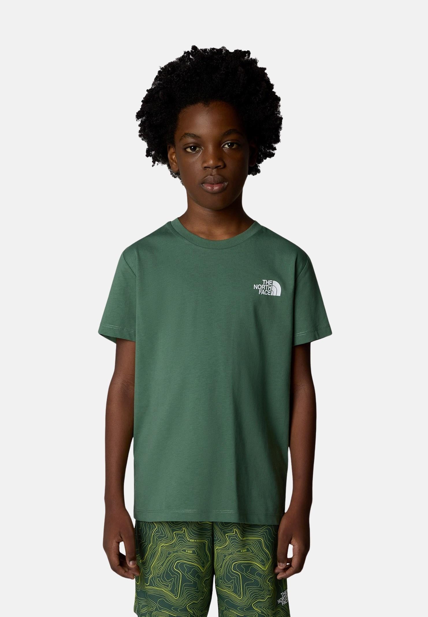 THE NORTH FACE T-shirt a manica corta Redbox verde per bambino e bambina NF0A89VTHCH1  THE NORTH FACE 