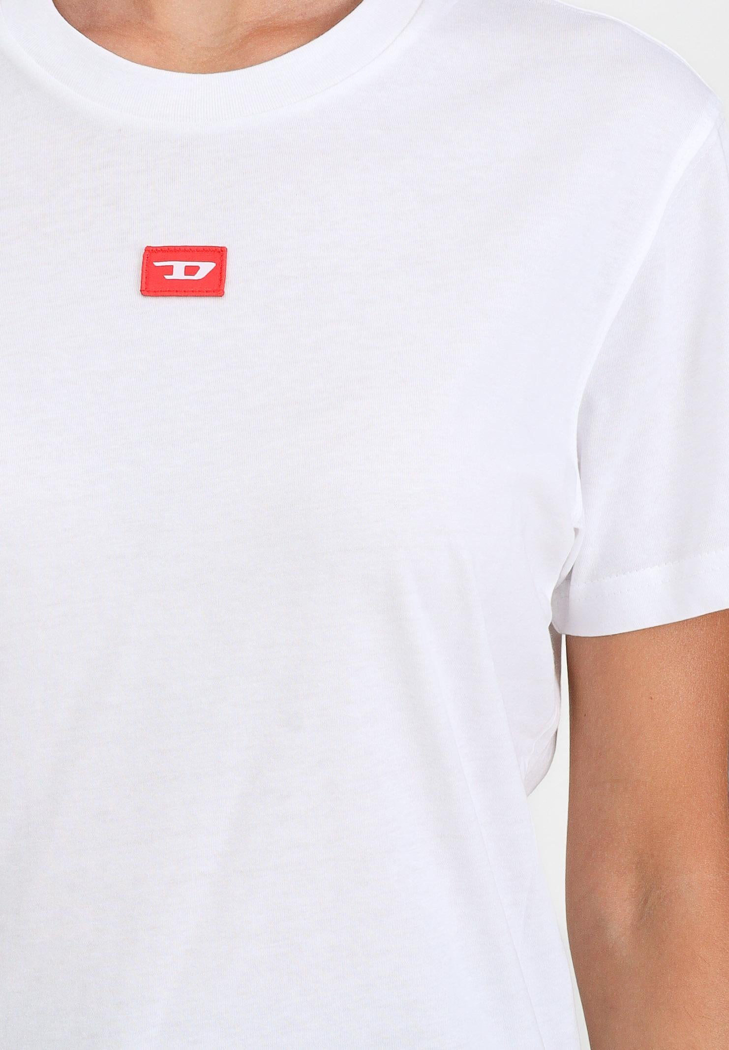 DIESEL T-shirt a manica corta bianca per donna, ragazzi e bambini con logo J025010GRAI K100 DIESEL 