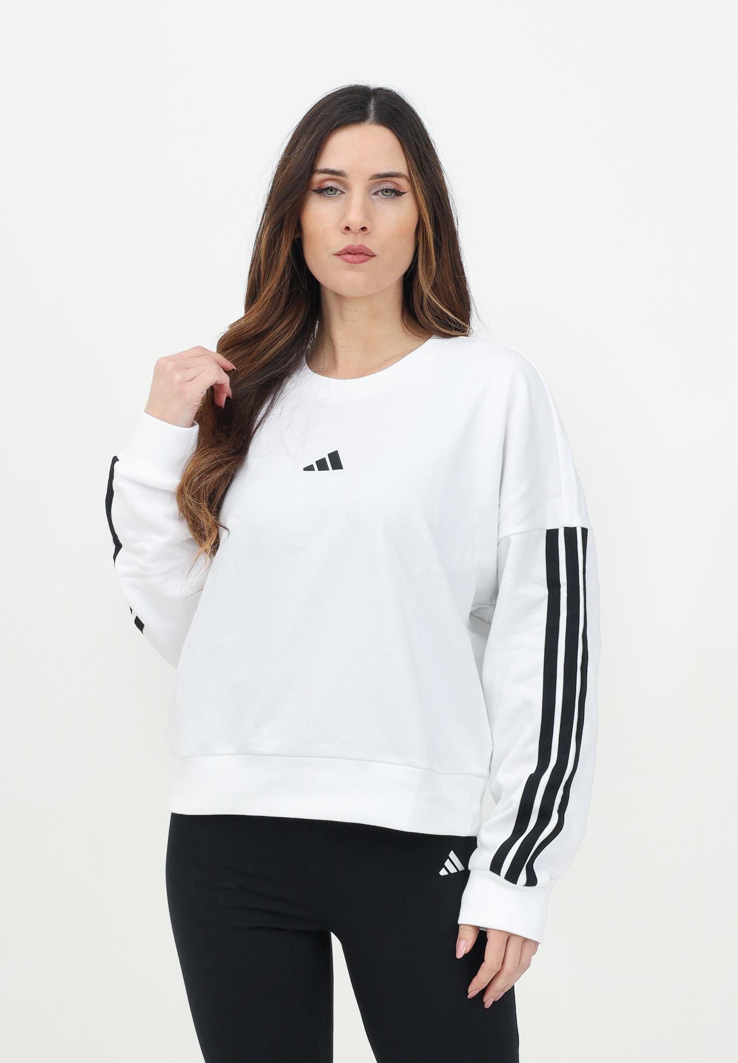 ADIDAS PERFORMANCE Felpa girocollo Essentials 3-Stripes French Terry bianca da donna JD5285  ADIDAS PERFORMANCE 