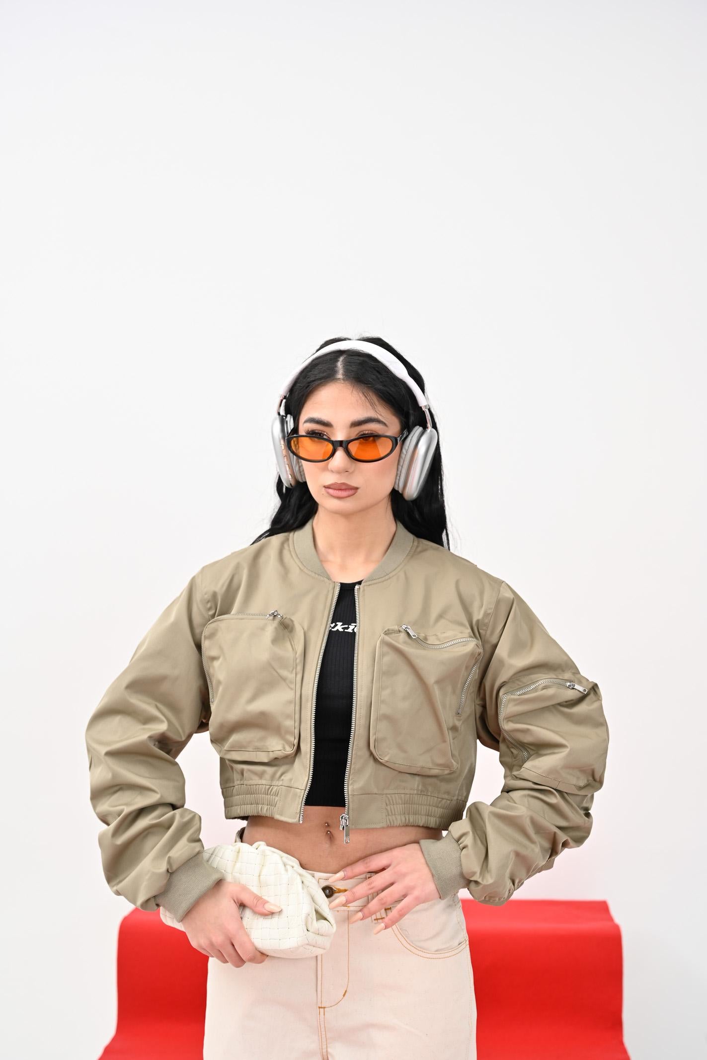 ONLY Bomber corto verde da donna 15336303 Mermaid ONLY 