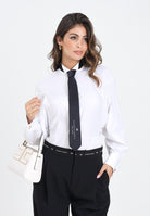 ELISABETTA FRANCHI Camicia a manica lunga bianca da donna con cravatta CA09156E2 221 ELISABETTA FRANCHI 