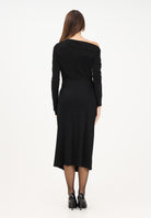 ELISABETTA FRANCHI Abito midi nero da donna con bottoni gioiello<BR/> AB82257E2 110 ELISABETTA FRANCHI 