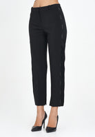 ELISABETTA FRANCHI Pantalone elegante nero da donna con dettagli smoking PA08856E2 110 ELISABETTA FRANCHI 