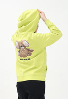 BARROW Felpa con cappuccio verde lime per donna, ragazzi e bambini con stampa teddy S5BKJUHS028 086 BARROW 