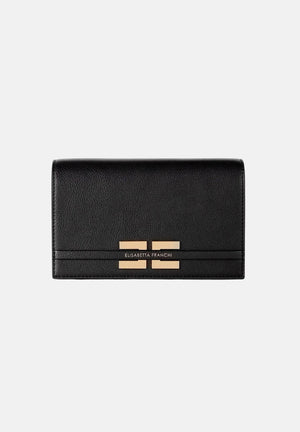 ELISABETTA FRANCHI Pochette nera da donna con logo BS40A61E2 110 ELISABETTA FRANCHI 