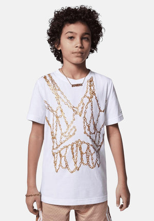 JORDAN T-shirt a manica corta Chain bianca da bambino 95D627 001 JORDAN 