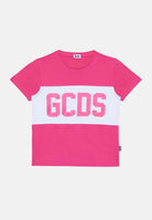 GCDS T-shirt a manica corta fucsia per bambino e bambina con stampa logo GCDS B2KU2329JF1 59 GCDS 