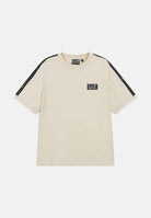 EA7 T-shirt a manica corta beige da bambino con bande logate 7B000190AF10375 U1079 EA7 