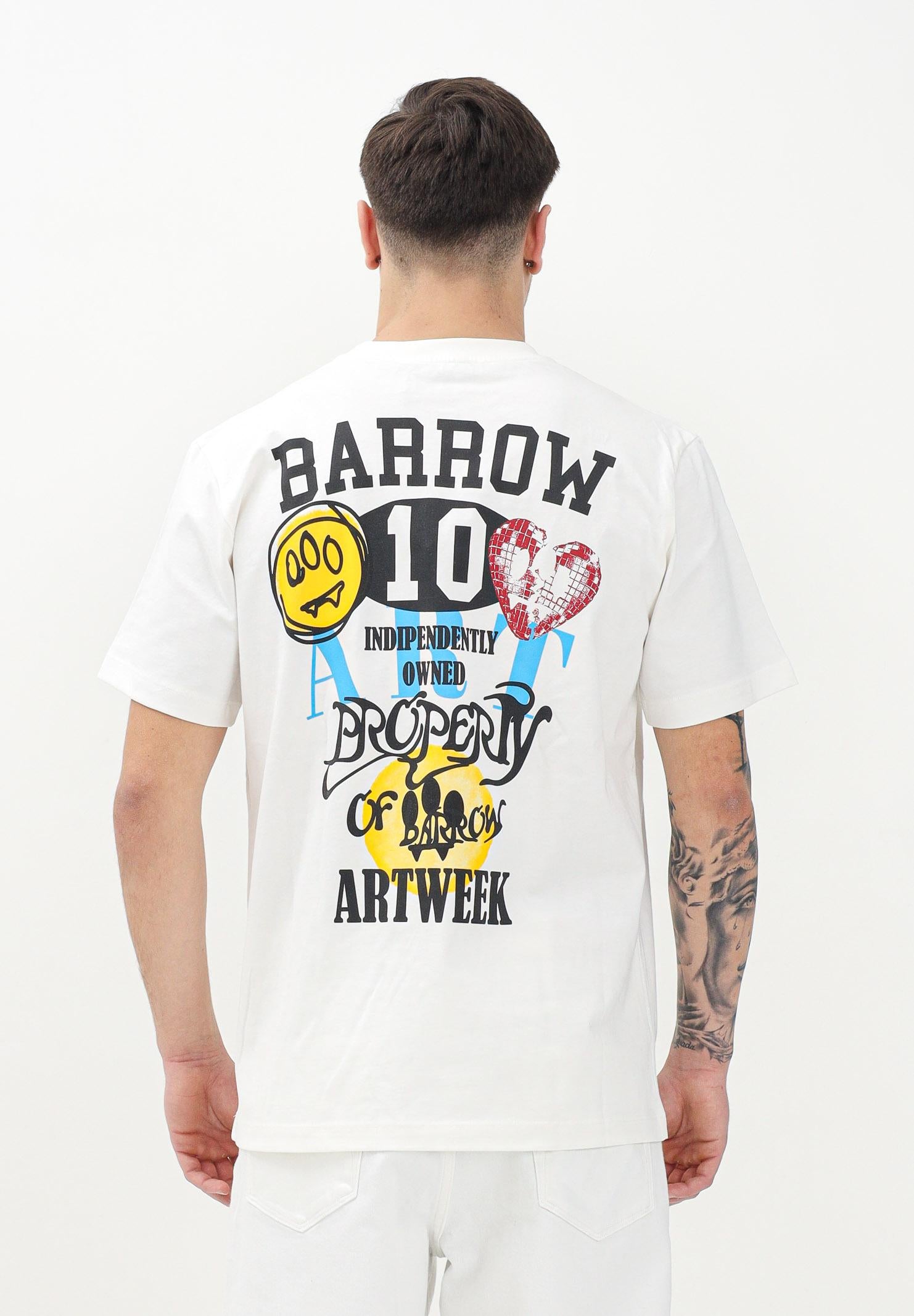 BARROW T-shirt a manica corta bianca per uomo e donna con maxi stampa S5BWUATH156 002 BARROW 