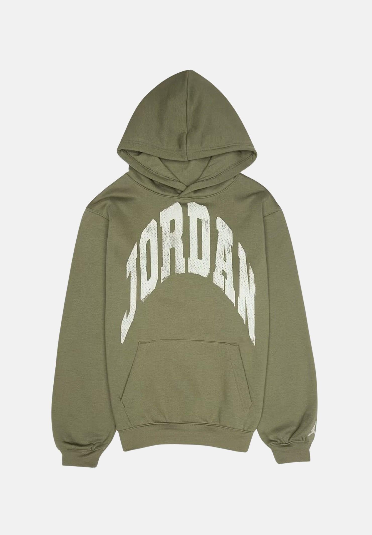 JORDAN Felpa con cappuccio JDB MJ MVP Fleece verde oliva da bambino 95F363 E6F JORDAN 