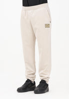 EA7 Pantalone sportivo panna da uomo in tessuto effetto scamosciato 7M000676AF16718 U1086 EA7 