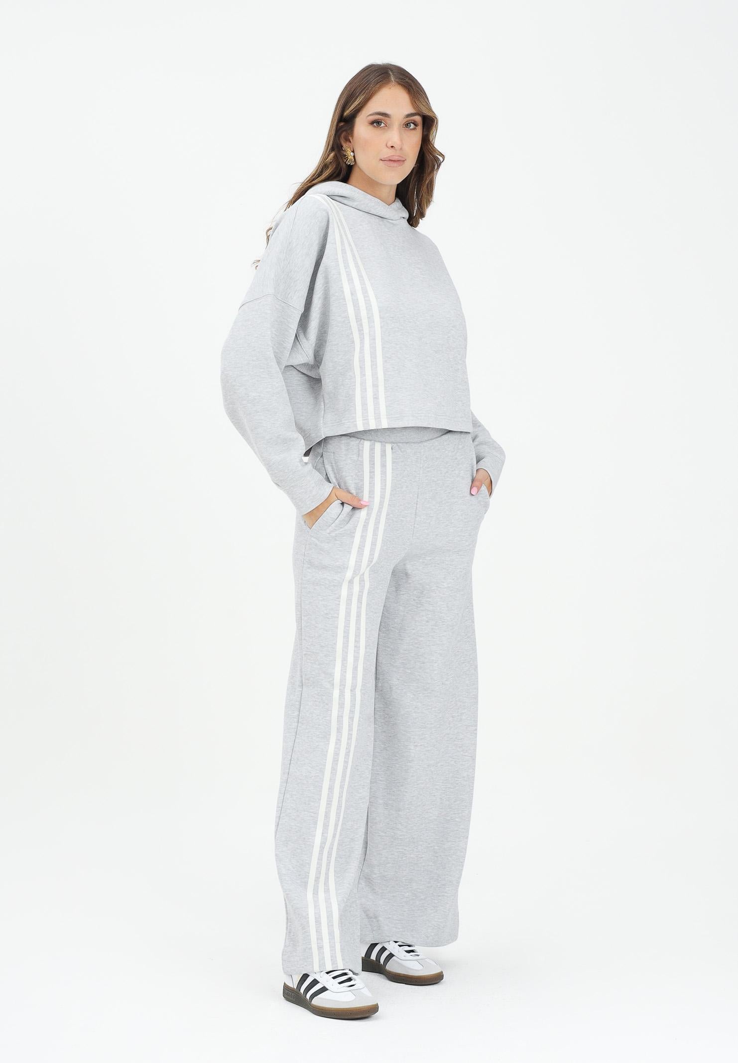 ADIDAS ORIGINALS Pantalone sportivo Wide Off Placed 3 Stripes grigio da donna KA0833  ADIDAS ORIGINALS 