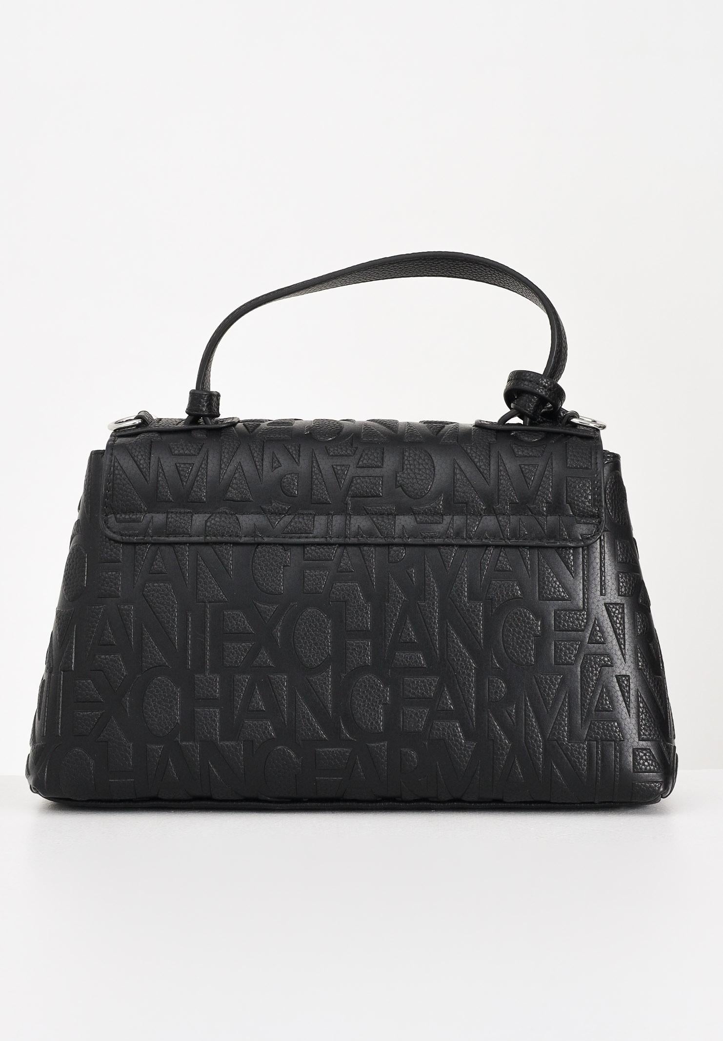ARMANI EXCHANGE Borsa a mano nera da donna con logo all-over XW001223AF15774 UC001 ARMANI EXCHANGE 