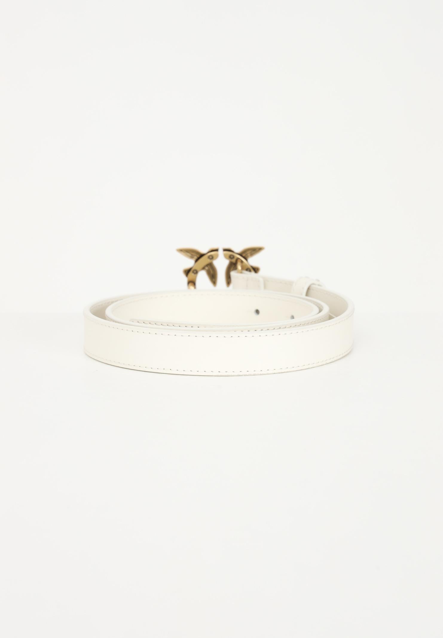 PINKO Cintura Love Birds in Pelle Mano Seta