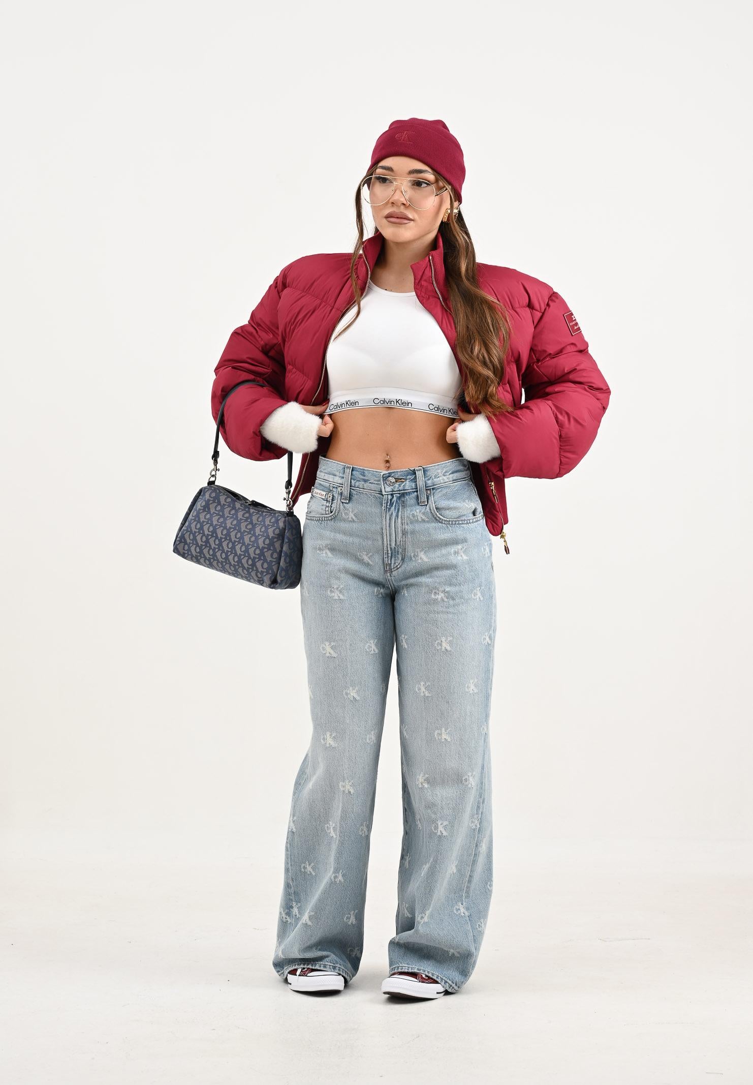 CALVIN KLEIN JEANS Jeans in denim chiaro da donna con monogramma logo LV047C785G0MI . CALVIN KLEIN JEANS 