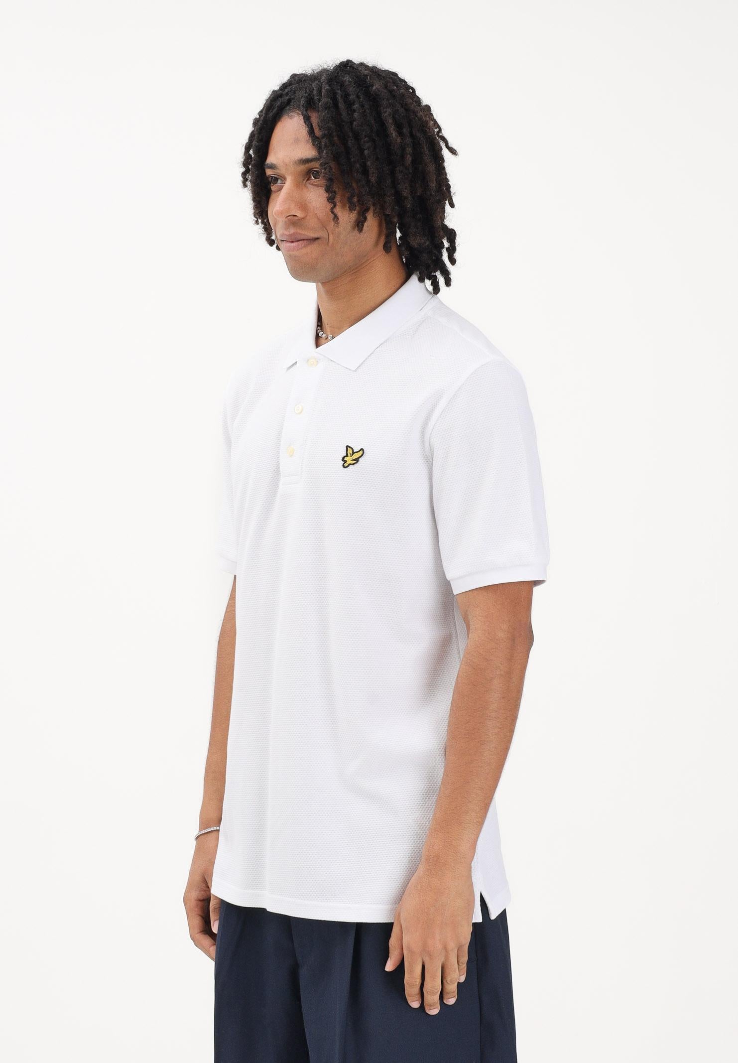 LYLE & SCOTT Polo a manica corta bianca da uomo realizzata in cotone piqué SP2400V 626 LYLE & SCOTT 