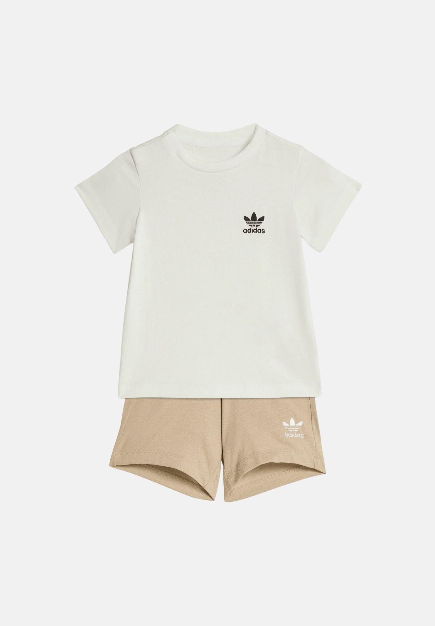 ADIDAS ORIGINALS Completino bianco e beige da neonato KE2357 . ADIDAS ORIGINALS 