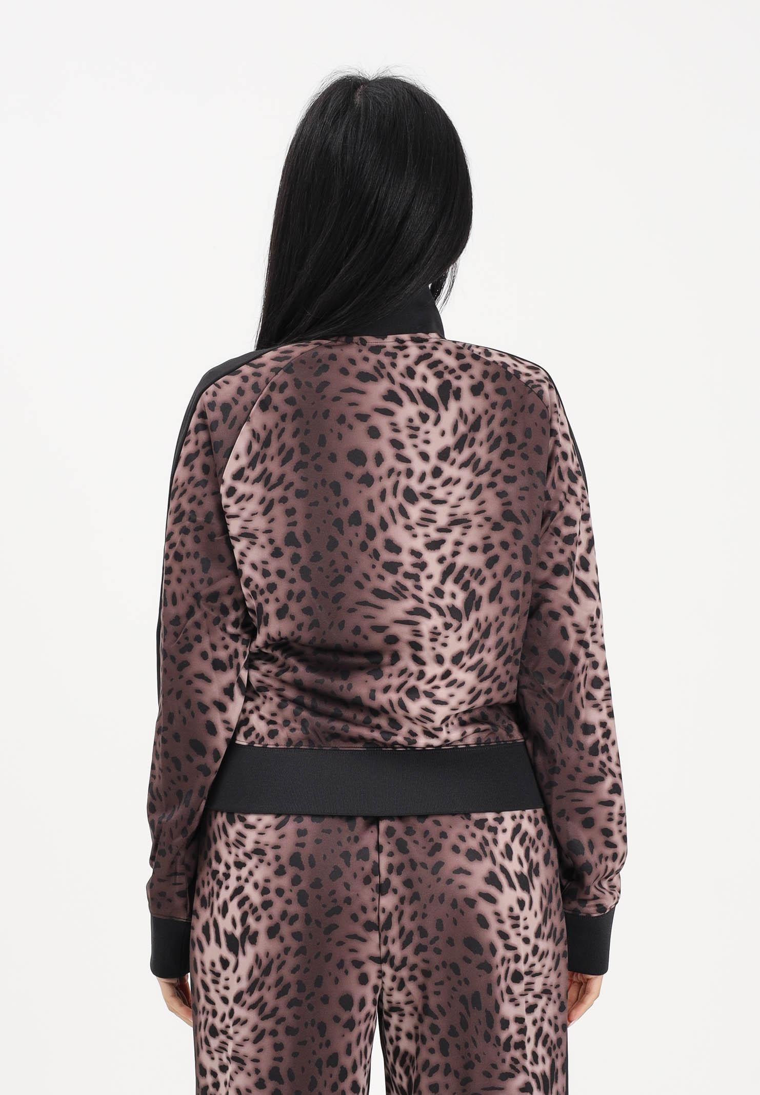 PUMA Felpa con zip T7 Leo Luxe marrone e nera da donna 634563 01 PUMA 