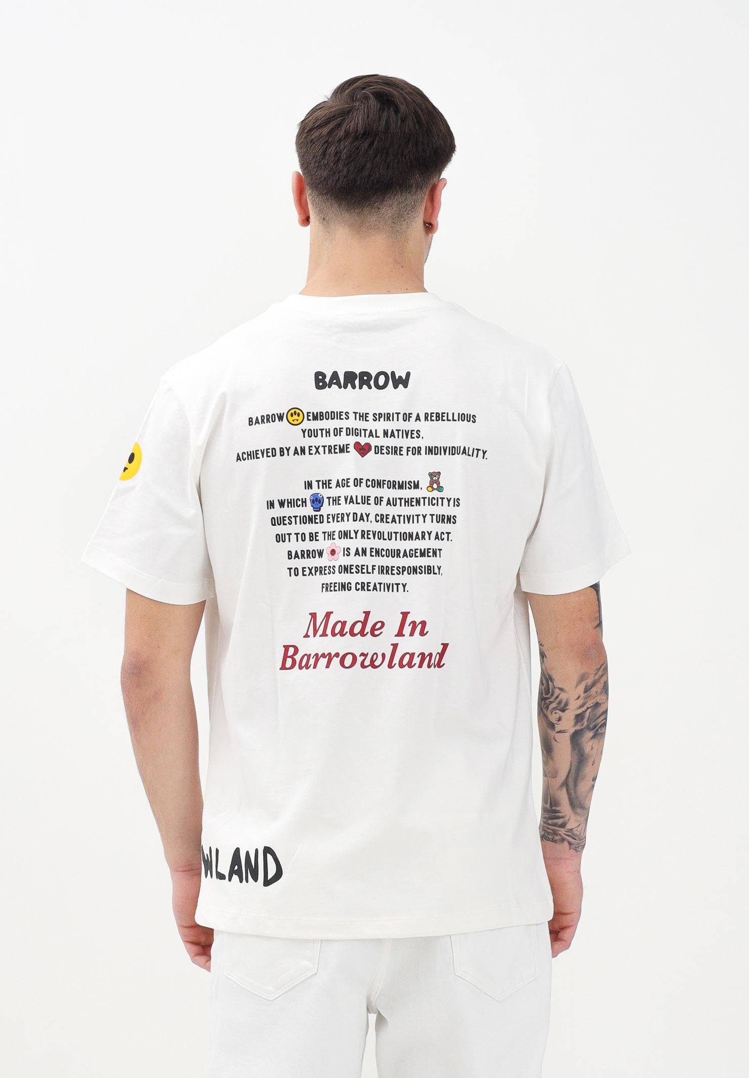 BARROW T-shirt a manica corta bianca per uomo e donna con grafica S5BWUATH060 002 BARROW 