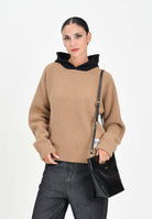N21 Maglione con cappuccio color cammello e nero per donna, ragazzi e bambini N2108LN0453 0N720 N21 
