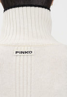PINKO Maglia a collo alto panna da donna con logo sul retro 105446A2Q9 Z13 PINKO 