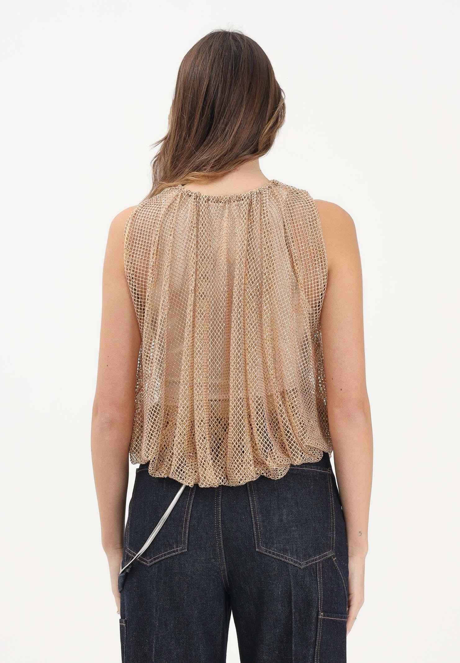 SPORTMAX Canotta SPXNODO oro da donna in rete con strass 2612941061600 003 SPORTMAX 